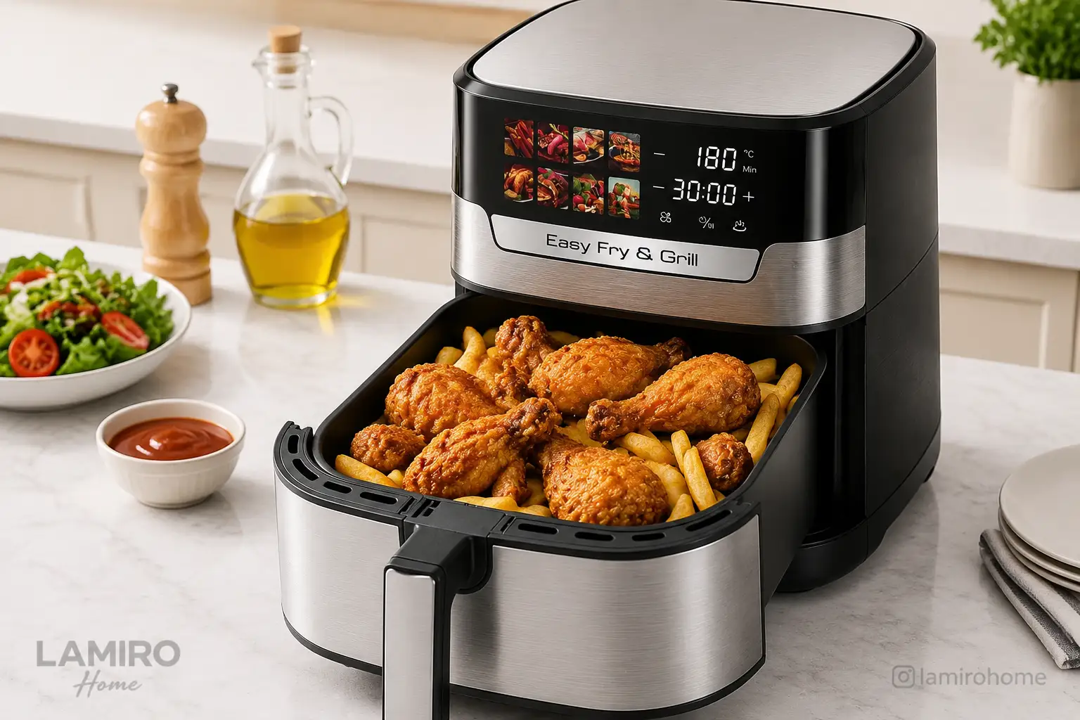 سرخ کن و گریل بدون روغن تفال مدل ST-5 با تکنولوژی Extra Crisp برای ترد کردن غذا
